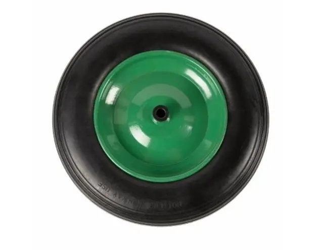 Roata pentru roaba Micul Fermier GF-0471, 350-8, cu spuma, pentru ax subtire (Verde)