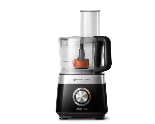 Robot de bucatarie compact Philips Viva Collection HR7530/10, 850 W, 2.1 L, 31 functii (Negru)