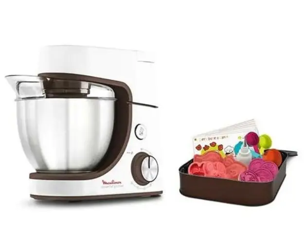 Robot de bucatarie TEFAL MasterChef Gourmet Baking With Kids QB51K138, 1100W, 8 viteze, 4.6 L (Alb)