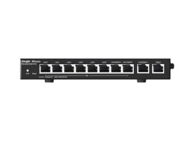 Router PoE Ruijie Reyee RG-EG310GH-P-E, Gigabit, cloud managed, 10 porturi, 1.5Gbps (Negru)