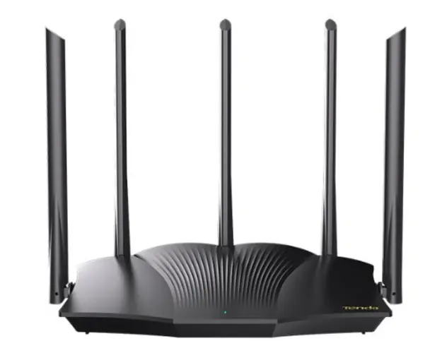 Router Wireless Tenda RX12 Pro, Wi-Fi 6, Dual-band, AX3000, 5 antene externe, 4 porturi (Negru)