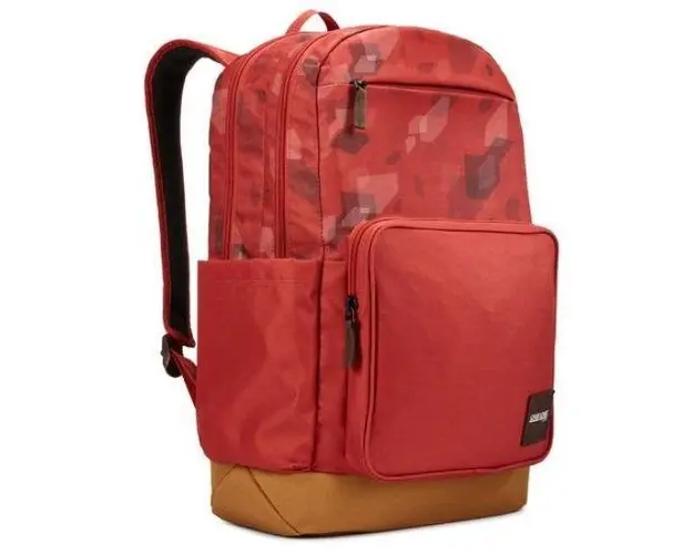 Rucsac Laptop Case Logic CCAM-4116, 2 compartimente depozitare, 2 buzunare frontale, 2 buzunare laterale, model camuflaj, 29L (Rosu/Maro)