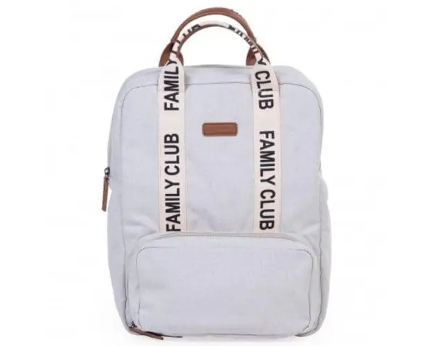 Rucsac de infasat Childhome Family Club Signature (Alb)