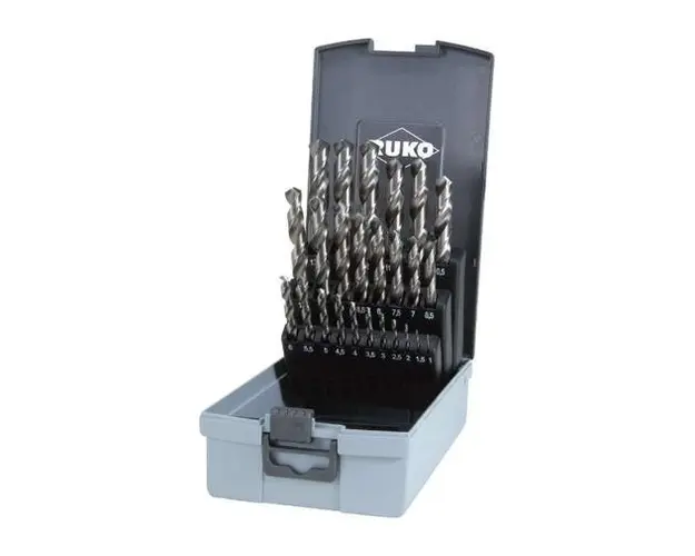 Set burghie Ruko 214215RO, 1-13 mm, 25 piese, cutie plastic (Albastru)