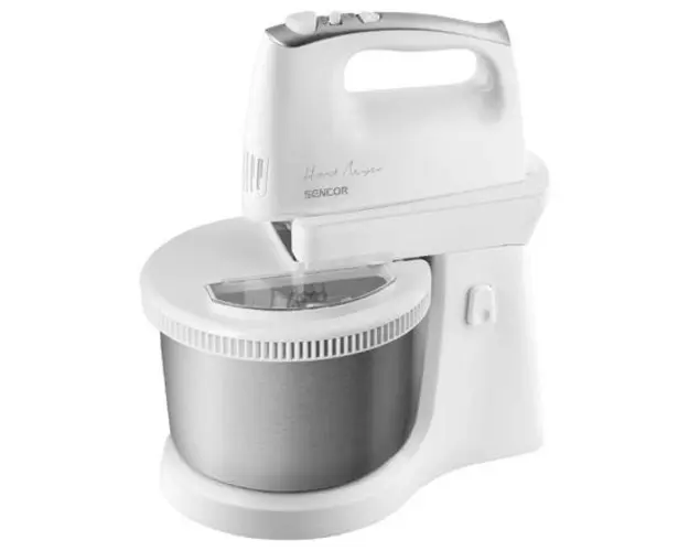 Mixer cu bol Sencor SHM 6206SS, 500 W, 5 viteze, functie turbo, 3.5L (Alb)