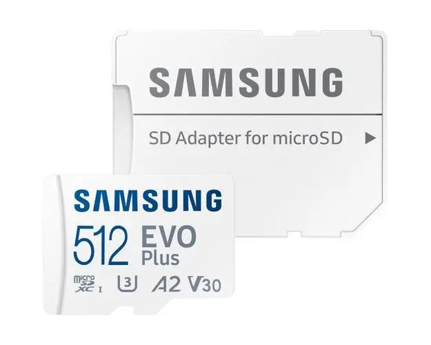 Card de memorie Samsung EVO Plus MB-MC512SA, 512GB, microSDXC, UHS-I U3, A2, V30, 160MB/s, Adaptor SD inclus
