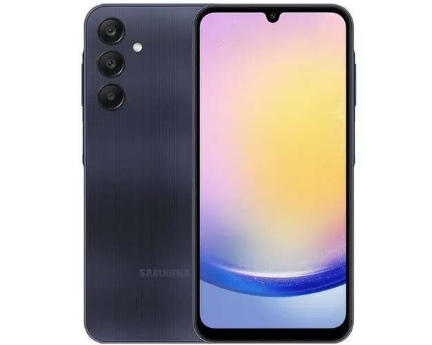 Telefon mobil Samsung Galaxy A25, Procesor Exynos 1280 Octa-Core, Super AMOLED Capacitiv touchscreen 6.5inch, 6GB RAM, 128GB Flash, Camera Tripla 50+8+2MP, 5G, Wi-Fi, Dual SIM, Android (Albastru inchis/Non-Eu)