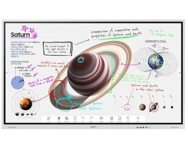 Tabla Interactiva Samsung Flip Pro 75inch WM75B, Ultra HD (3840 x 2160), HDMI, DisplayPort, Wi-Fi, Touchscreen (Negru)