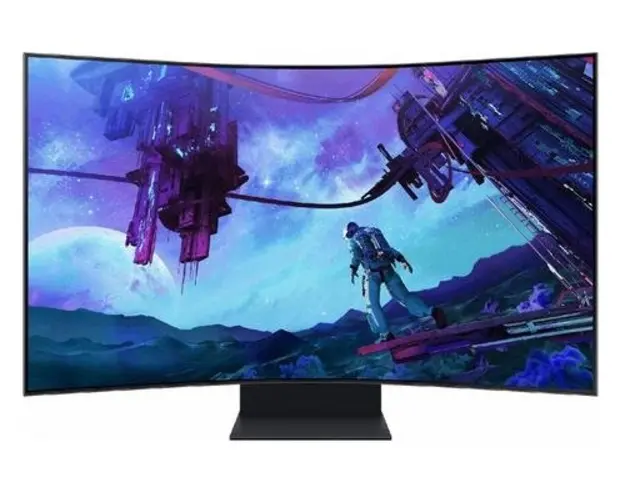 Monitor Gaming VA Mini‑LED Samsung Odyssey Ark 55inch S55CG970NU, UHD (3840 x 2160), HDMI, DisplayPort, Ecran curbat, Pivot, Boxe, 165 Hz, 1 ms (Negru)