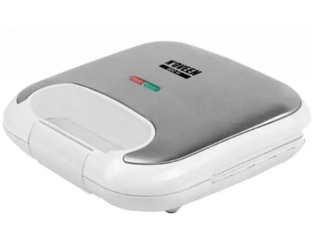 Sandwich maker Noveen SM453 Ceramic INOX, 800 W, placi ceramice tip marmura, carcasa INOX (Alb/Argintiu)