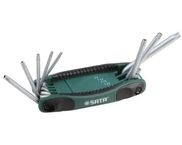 Set chei Sata hex ST09123SJ TX, maner tip briceag, 8 piese (Verde)