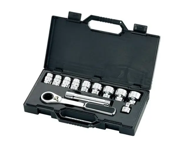 Trusa capete chei tubulare Sata SA09133, 1/2inch, antrenor cu clichet, 12 piese (Negru)