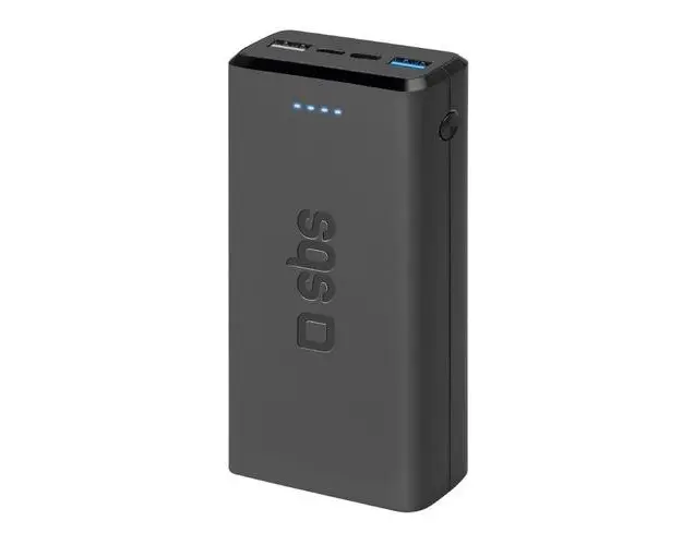 Acumulator extern SBS, 20000 mAh, 2 USB-A, 1x USB, MicroUSB In, 2.1 A (Negru)