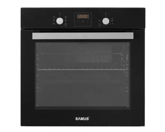 Cuptor Incorporabil Samus SC639CEGV, 62 L, 6 Functii, Curatare catalitica, Grill electric, Timer digital, Ventilatie tangentiala de racire (Negru)