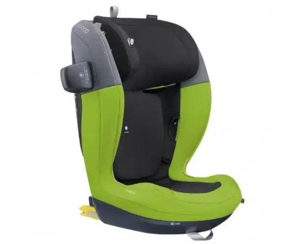Scaun auto Swandoo Charlie i-Size Lime Sesame Grey, Sistem ventilare, Tetiera reglabila, Sistem de protectie laterala (Gri/Verde)