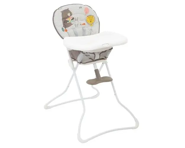 Scaun de masa Graco Snack N Stow Bear Story, 6 luni+, Maxim 15 kg (Multicolor)