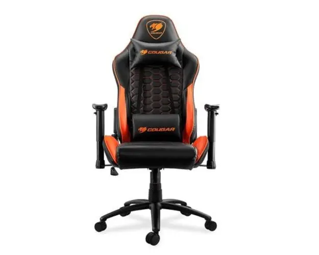 Scaun Gaming Cougar Outrider, Piele, Cadru metalic (Negru/Portocaliu)