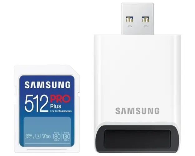 Card de memorie Samsung PRO Plus (2023), 512GB, SDXC, Adaptor USB inclus