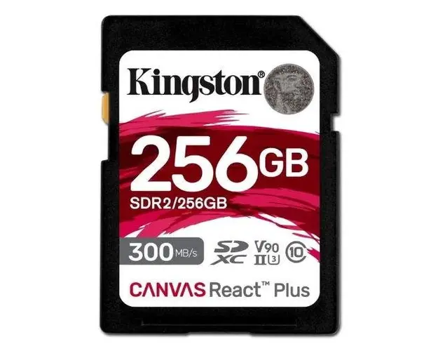 Card de memorie Kingston Canvas React Plus SDXC, 256GB, UHS-II U3, Clasa 10, V90 