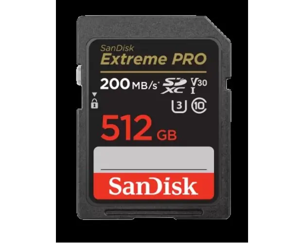Card de memorie SanDisk Extreme Pro SDXC, 512GB, UHS-I U3, Clasa 10, V30