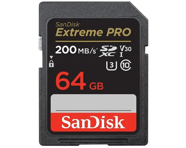Card de memorie SanDisk Extreme Pro SDXC, 64GB, UHS-I U3, Clasa 10, V30 
