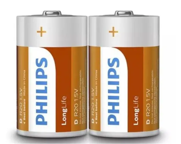 Set 2 Baterii LONGLIFE R20 D PHILIPS