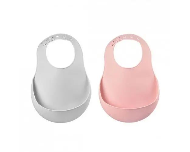 Set 2 Bavete silicon Beaba Old Pink/Light Grey