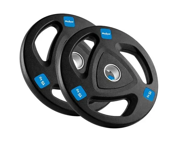 Set 2 discuri greutate fonta cauciucata REBEL ACTIVE RBA-2111, 2 x 15 Kg