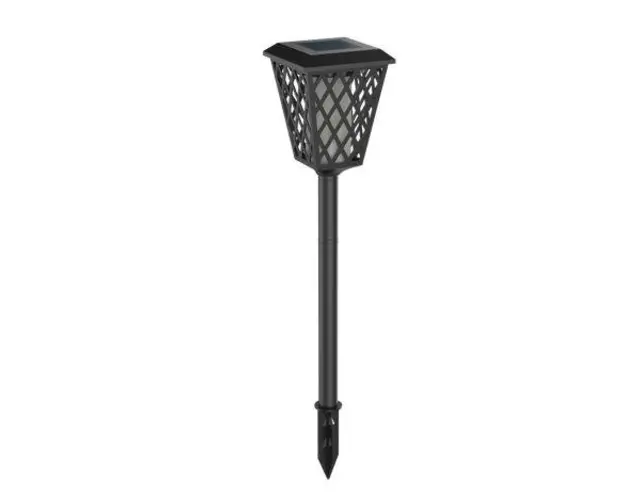 Set 2 lampi solare tip stalp retro FLINK FK-LS-23386, LED, 1800K, 0.3 W (Negru)