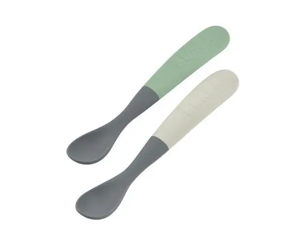 Set 2 lingurite silicon Beaba Bicolor Mineral