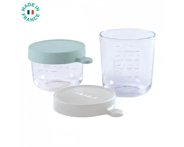 Set 2 recipiente sticla 150/250ml - Verde