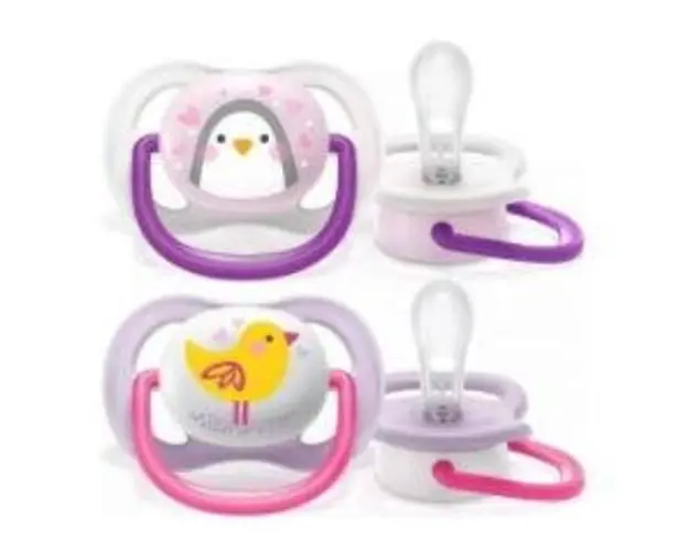 Set 2 suzete ortodontice Philips-Avent SCF080/06, Ultra Air, 0-6 Luni (Mov)