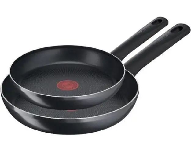 Set 2 tigai Tefal Hard Titanium C3899022, 20 cm si 26 cm (Negru)