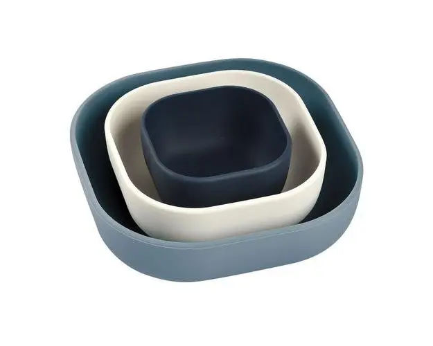 Set 3 boluri din silicon Beaba Night Blue