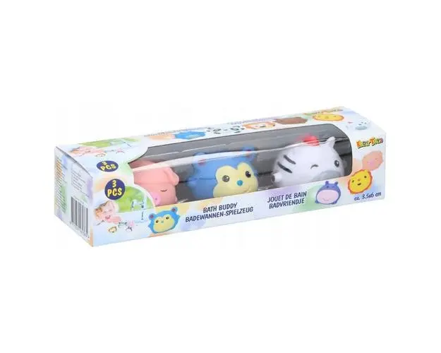 Set 3 jucarii de baie Eddy Toys, Porcusor, Soricel, Zebra
