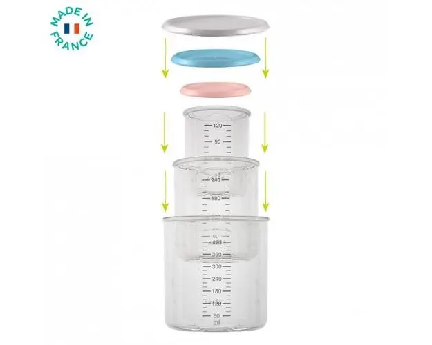 Set 3 recipiente ermetice din Tritan 120/240/420ml - Gri