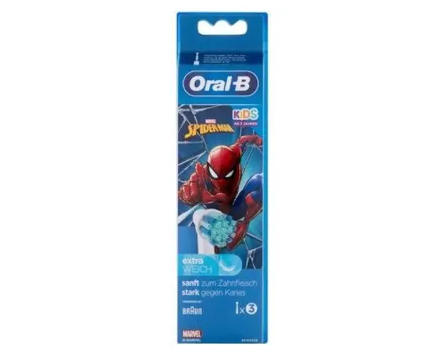 Set 3 rezerve periute copii Oral-B, SPIDERMAN