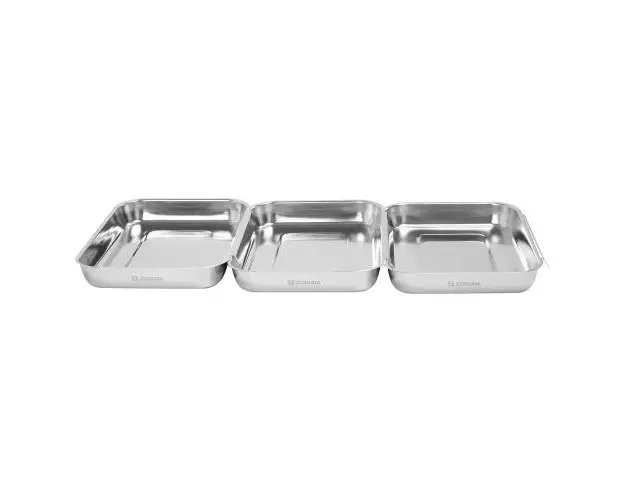 Set 3 tavi panare, inox, 15x22x3cm - Zokura