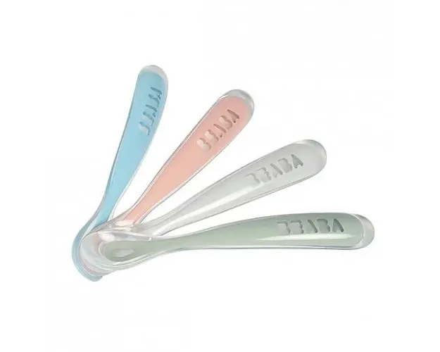 Set 4 lingurite ergonomice silicon - Eucalyptus