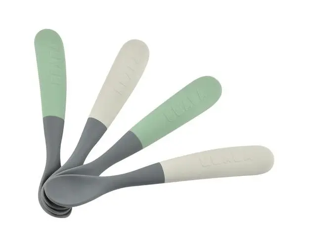 Set 4 lingurite silicon +4 luni Beaba Bicolor Mineral