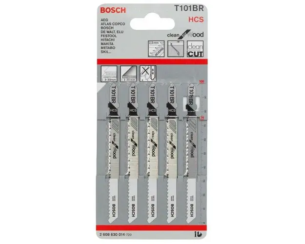 Set 5 bucati Panza fierastrau vertical Bosch T 101 BR pentru lemn