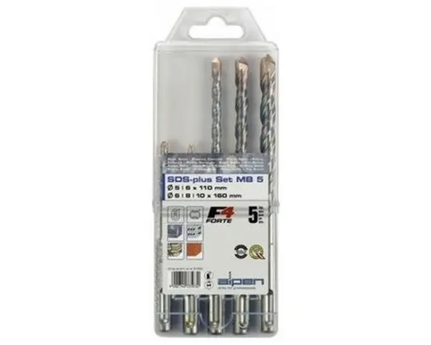 Set 5 burghie pentru ciocane rotopercutoare Alpen cu prindere SDS-plus