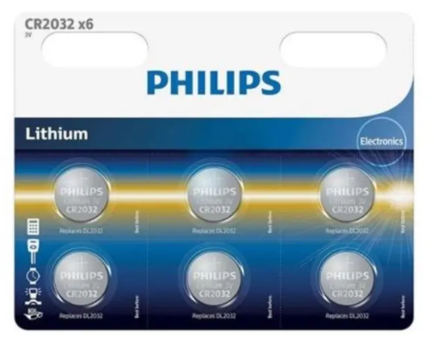 Set 6 Baterii LITHIUM CR2032 BLISTER PHILIPS