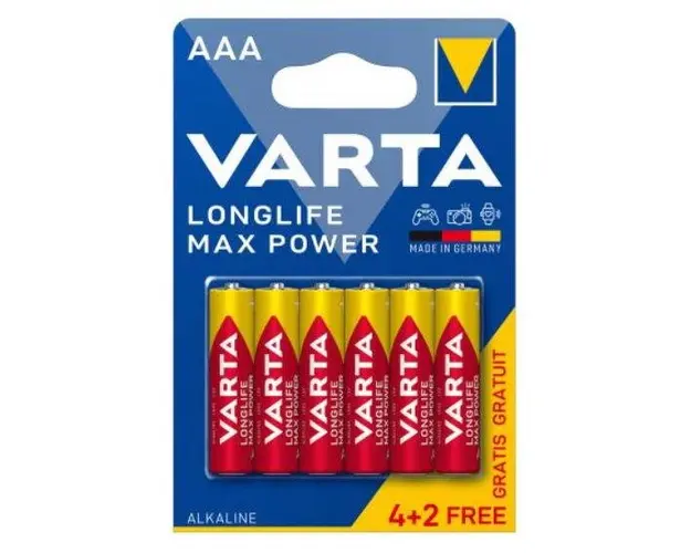 Set 6 baterii VARTA ALCALINA LR03 MAX POWER BL 