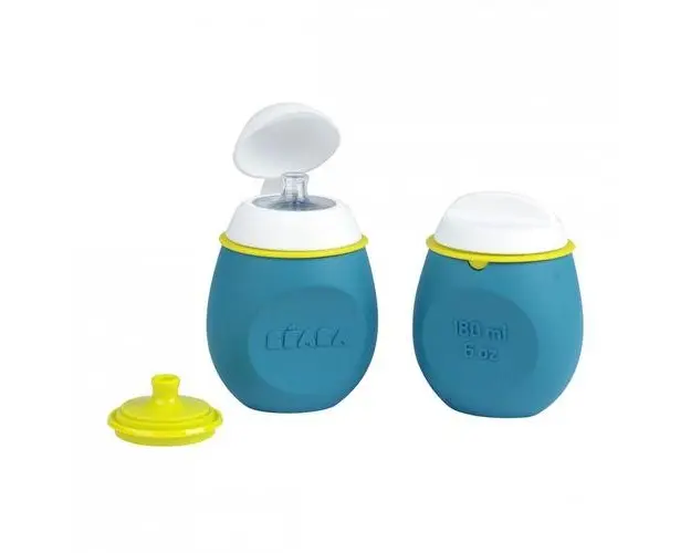 Set BabySqueez 2 in 1 si Recipient Squeez - Albastru
