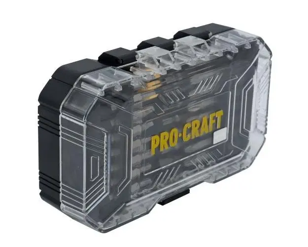 Set biti PROCRAFT BS-37, 37 piese, biti, adaptoare priza, chei cu piulita