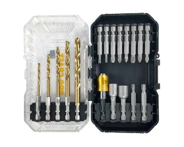 Set burghie PROCRAFT DBS-18, 18 piese, Burghie pentru metal, Chei tubulare, Biti