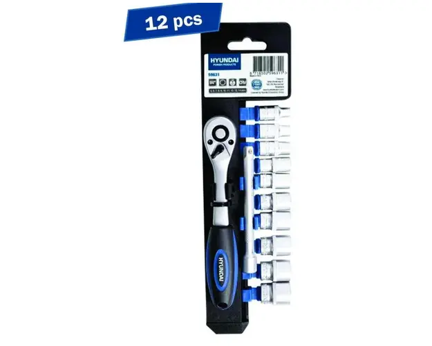 Set chei clichet tubulare Hyundai HY-59631, 12 piese 