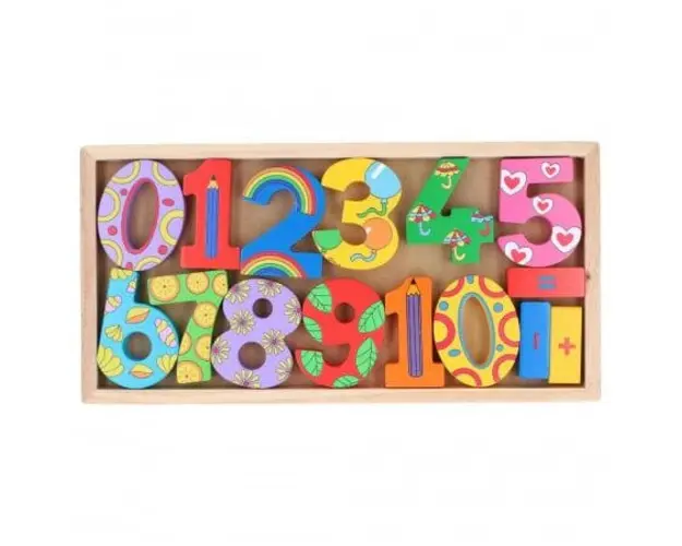 Set cifre si simboluri matematice din lemn Marionette ED26612