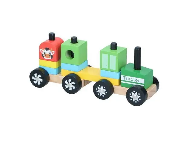 Set constructie din lemn Marionette Tractor 11 piese